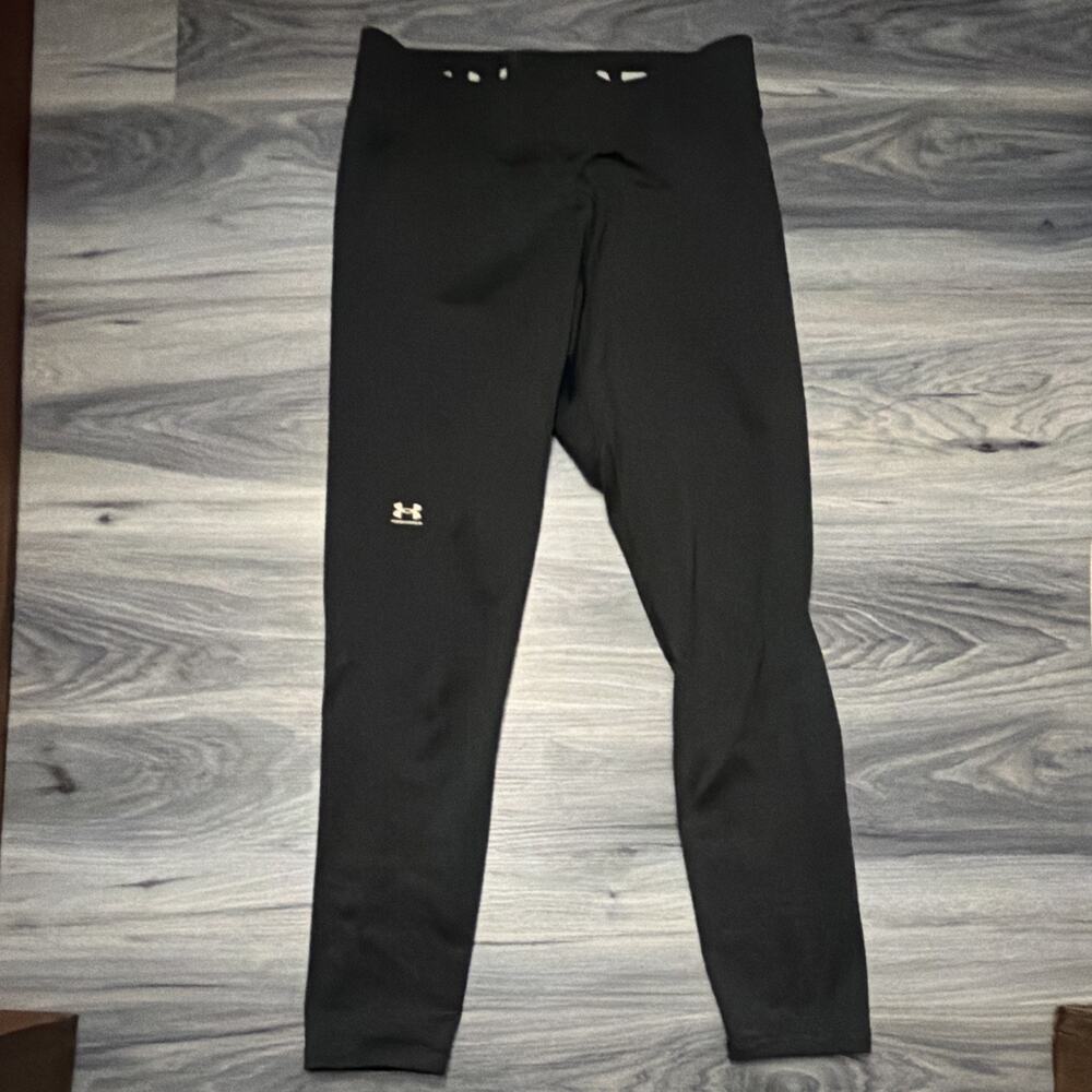 Under Armour Women’s Large Black Compression Leggings HeatGear Workout Gym